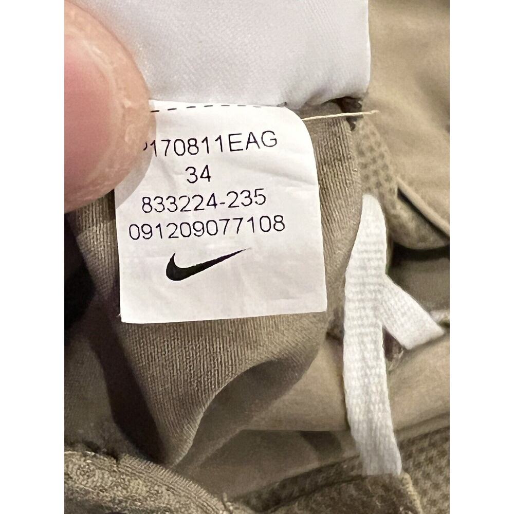 Nike Mens Khaki Tan Flat Front Stretch Woven Golf Shorts Size 34 833224-235 - Picture 7 of 10